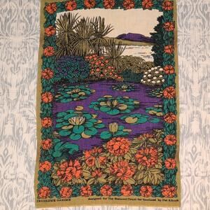 VINTAGE "INVEREWE GARDENS" by PAT ALBECK LINEN TEA TOWEL TAPESTRY